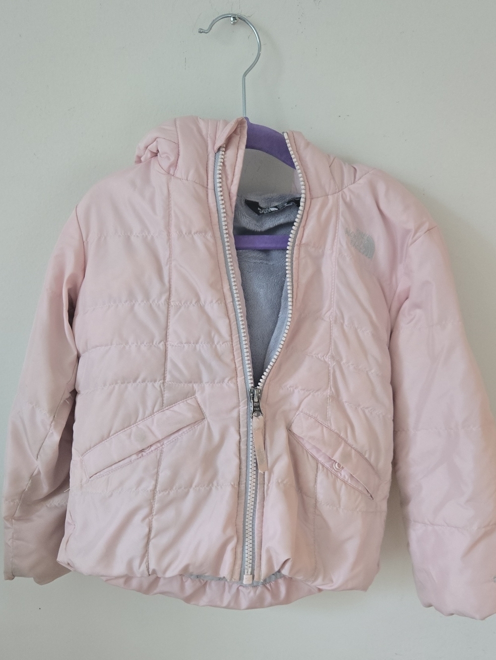 The North Face Girls' Light Pink Hooded Puffer Jacket
